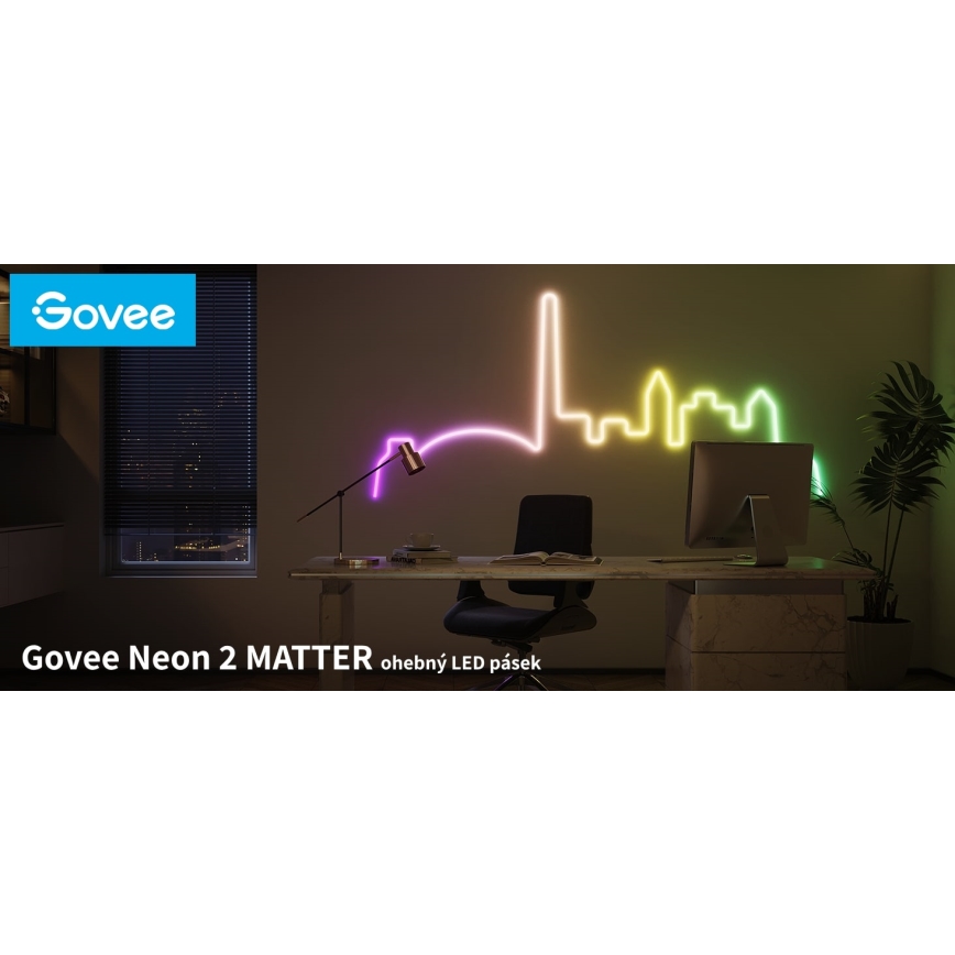 Govee - Neon 2 MATTER buigzaam LED Strip 5m RGBIC Wi-Fi IP67