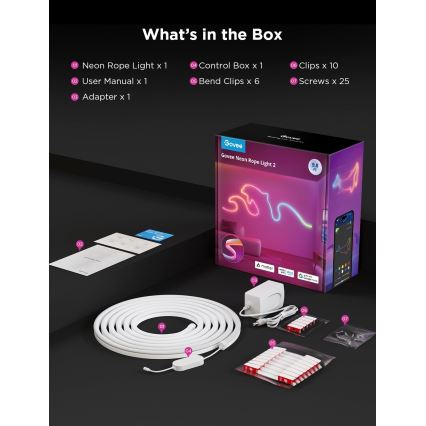 Govee - Neon 2 MATTER flexibele LED-strip 3m RGBIC Wi-Fi