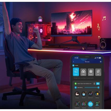 Govee - Neon LED tafel achtergrondverlichting 3m RGBIC Wi-Fi