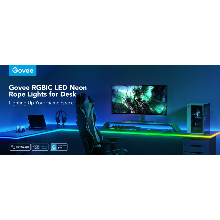 Govee - Neon LED tafel achtergrondverlichting 3m RGBIC Wi-Fi