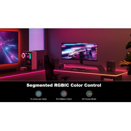 Govee - Neon LED tafel achtergrondverlichting 3m RGBIC Wi-Fi