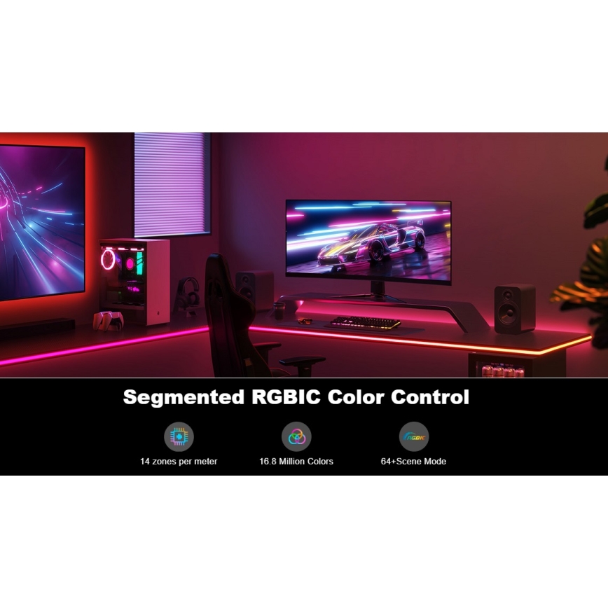 Govee - Neon LED tafel achtergrondverlichting 3m RGBIC Wi-Fi