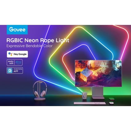 Govee - Neon SMART buigzaam LED Strip RGBIC 2m Wi-Fi IP67