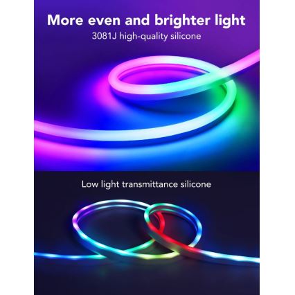 Govee - Neon SMART buigzaam LED Strip - RGBIC - 3m Wi-Fi IP67