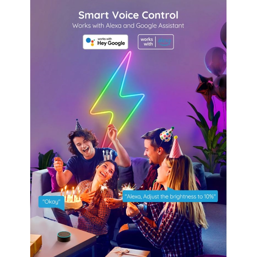 Govee - Neon SMART buigzaam LED Strip - RGBIC - 3m Wi-Fi IP67