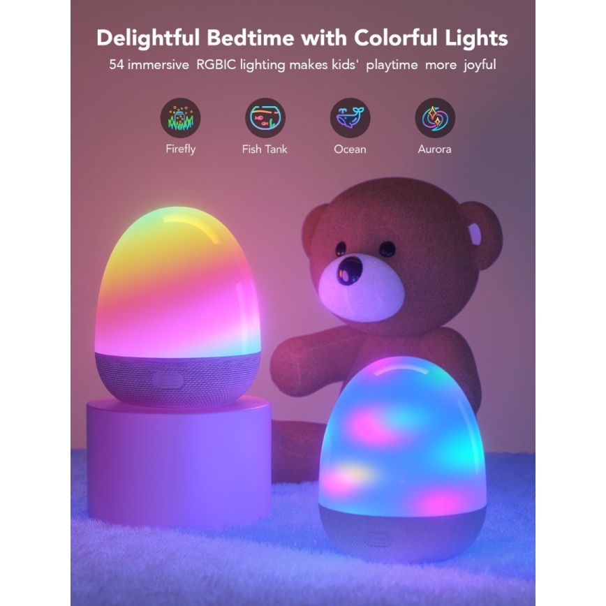 Govee - RGBIC Night Smart LED verlichting met een luidspreker Wi-Fi