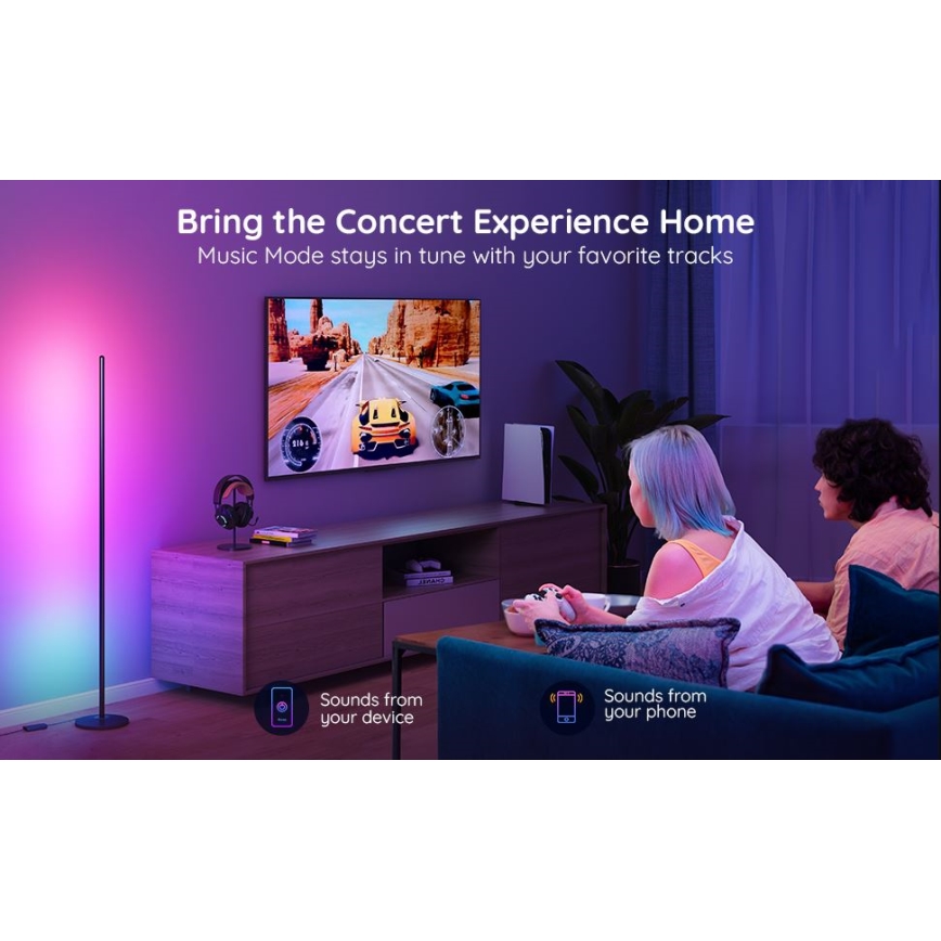 Govee - RGBICW Smart Hoek Floor Lamp Wi-Fi