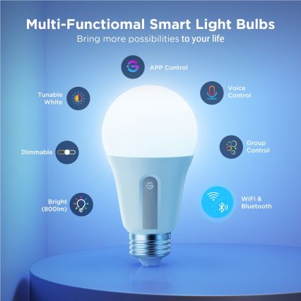 Govee - Set van 2 dimbare LED-lampen Smart MATTER A60 E27/9W/230V 2700-6500K Wi-Fi