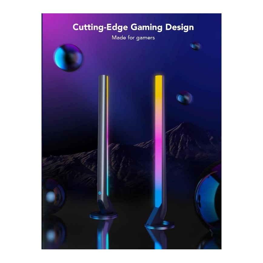 Govee - SET 2x Smart Gaming Wi-Fi LED RGBIC Panels + Smart Dual + afstandsbediening