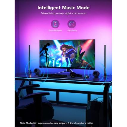 Govee - SET 2x Smart Gaming Wi-Fi LED RGBIC Panels + Smart Dual + afstandsbediening