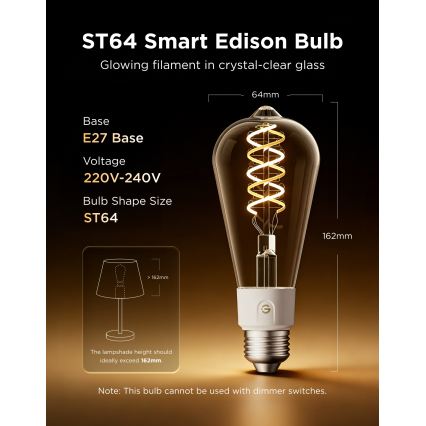 Govee - Set van 2 dimbare RGBWW LED-lampen Smart MATTER ST64 E27/5W/230V 2700-6500K Wi-Fi