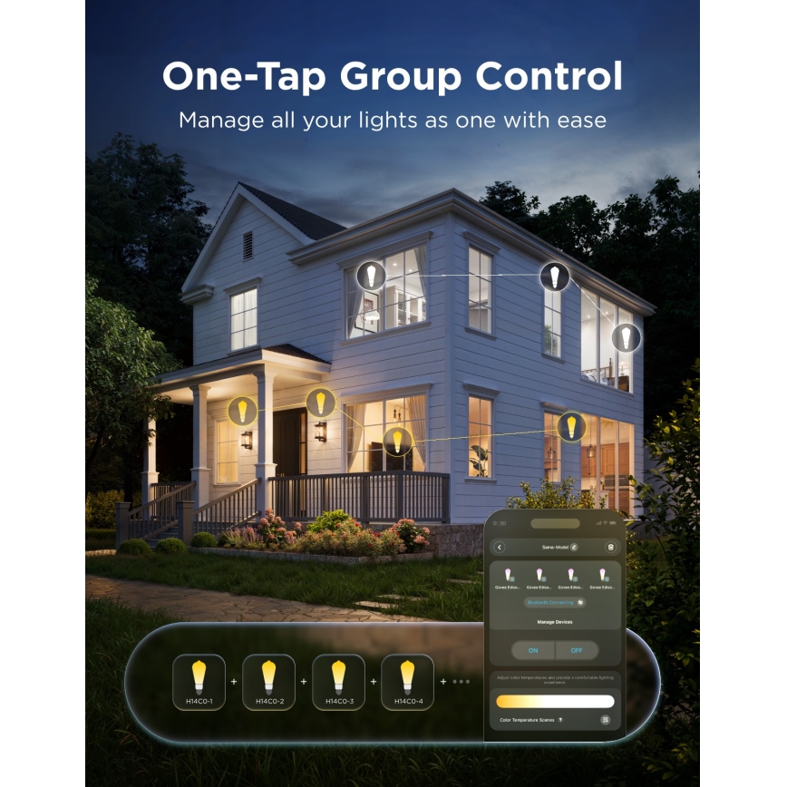 Govee - Set van 2 dimbare RGBWW LED-lampen Smart MATTER ST64 E27/5W/230V 2700-6500K Wi-Fi