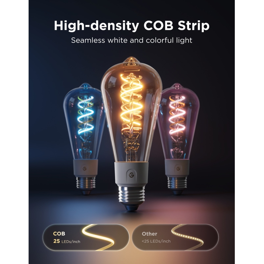 Govee - Set van 2 dimbare RGBWW LED-lampen Smart MATTER ST64 E27/5W/230V 2700-6500K Wi-Fi