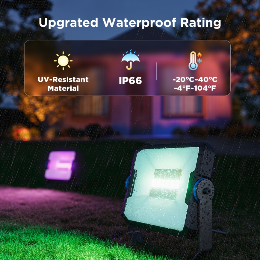 Govee - Set van 4 dimbare LED RGBICWW-schijnwerpers 24W/230V IP66 Matter Wi-Fi