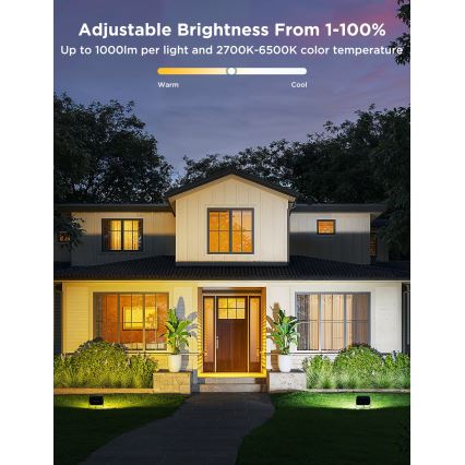 Govee - Set van 4 dimbare LED RGBICWW-schijnwerpers 24W/230V IP66 Matter Wi-Fi