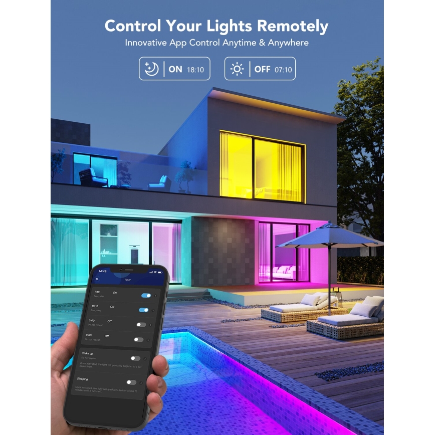 Govee - LED RGBWW dimbare lamp Smart MATTER E27/12W/230V 2700-6500K Wi-Fi
