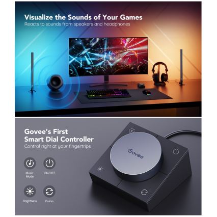 Govee - Smart Gaming WiFi LED-panelen + Smart Dual-controller Wit Wi-Fi