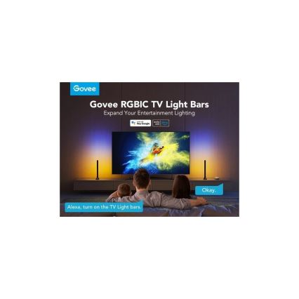 Govee - SMART LED RGBIC-paneel 38 cm voor tv 43-75 - 2 stuks Wi-Fi