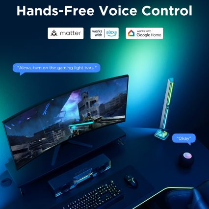 Govee - Smart RGBIC Gaming Pro lichtpanelen, compatibel met Matter en Wi‑Fi