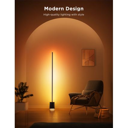 Govee - Dimbare LED Staande lamp met een luidspreker Pro RGBICWW 2200-6500K Wi-Fi + afstandsbediening