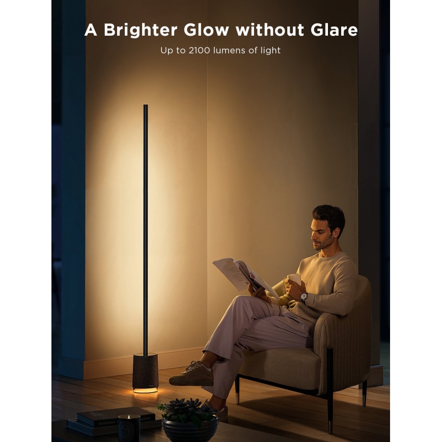 Govee - Dimbare LED Staande lamp met een luidspreker Pro RGBICWW 2200-6500K Wi-Fi + afstandsbediening