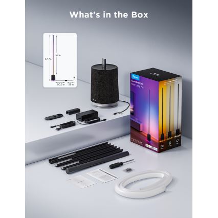 Govee - Dimbare LED Staande lamp met een luidspreker Pro RGBICWW 2200-6500K Wi-Fi + afstandsbediening