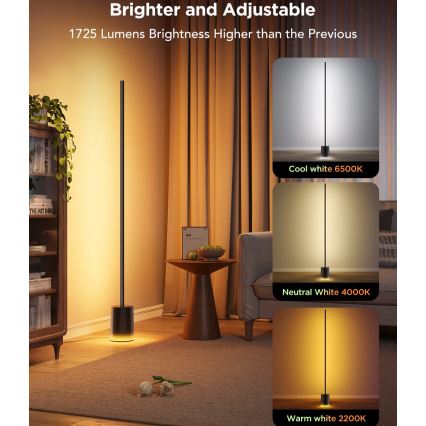 Govee - Dimbare LED Staande lamp Smart MATTER LED RGBICWW 2200-6500K Wi-Fi + afstandsbediening