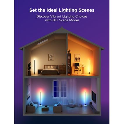 Govee - Dimbare LED Staande lamp Smart MATTER LED RGBICWW 2200-6500K Wi-Fi + afstandsbediening