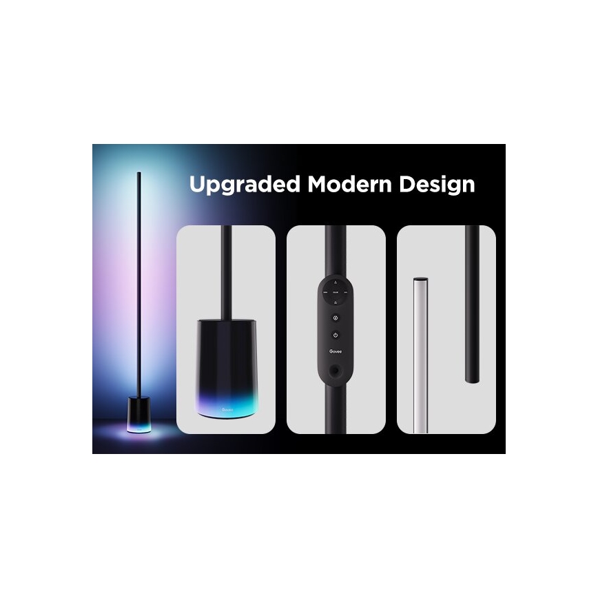 Govee - Dimbare LED Staande lamp Smart MATTER LED RGBICWW 2200-6500K Wi-Fi + afstandsbediening