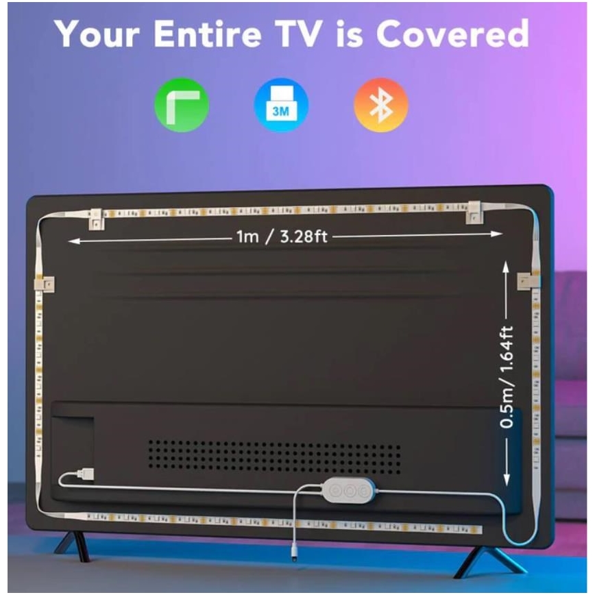 Govee - TV 46-60 slimme RGB LED-achtergrondverlichting + afstandsbediening
