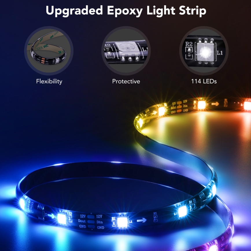 Govee - TV 55-65 Slimme LED-achtergrondverlichting RGBIC Wi-Fi