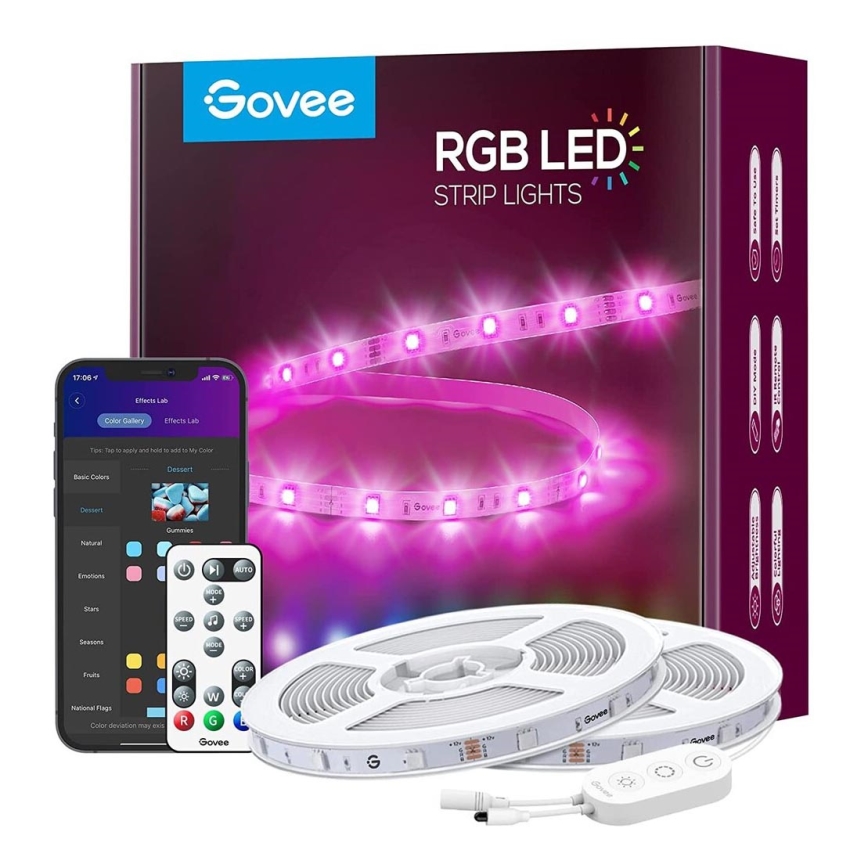 Govee - Wi-Fi RGB Smart LED Strip 15m + afstandsbediening