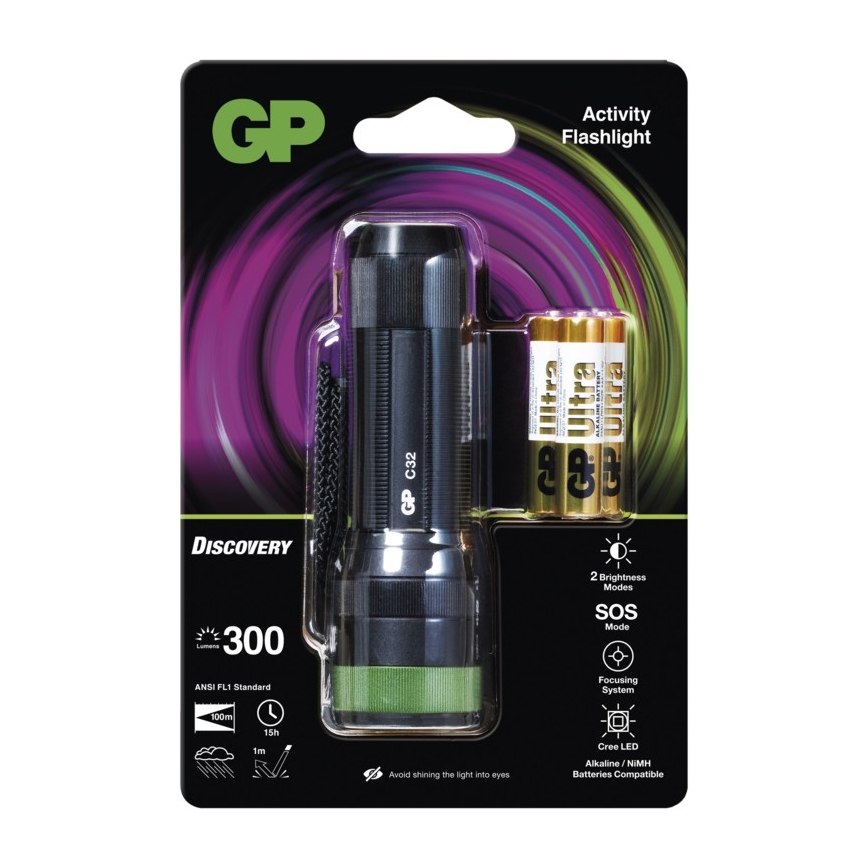 GP DISCOVERY  LED zaklamp C32 LED / 3xAAA