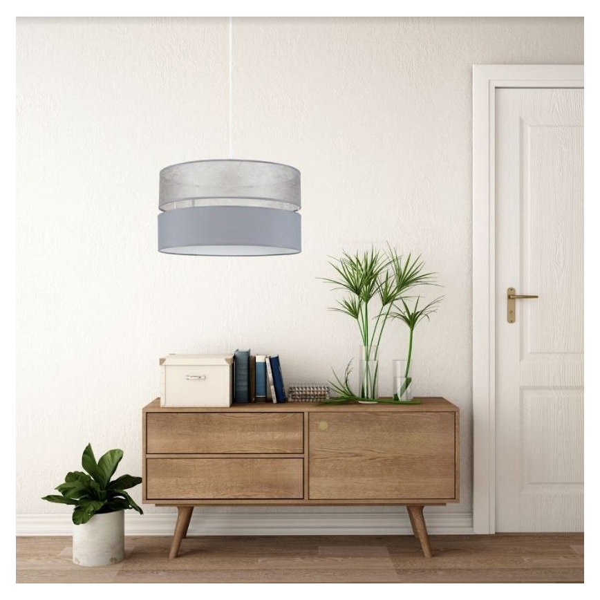 Grijze Hanglamp aan een koord LIMA 1x E27 / 60W / 230V