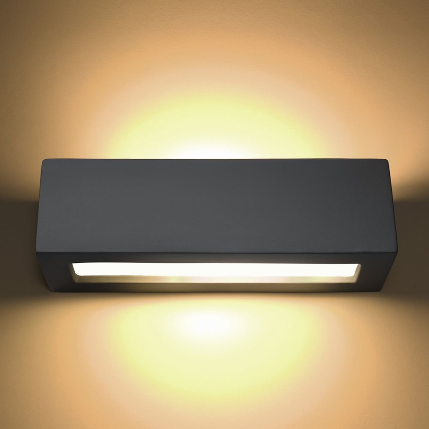 Grijze Wandlamp VEGA 1x E27 / 60W / 230V