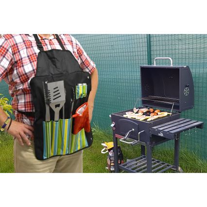 Grillgerei roestvrij staal 7 stuks + apron