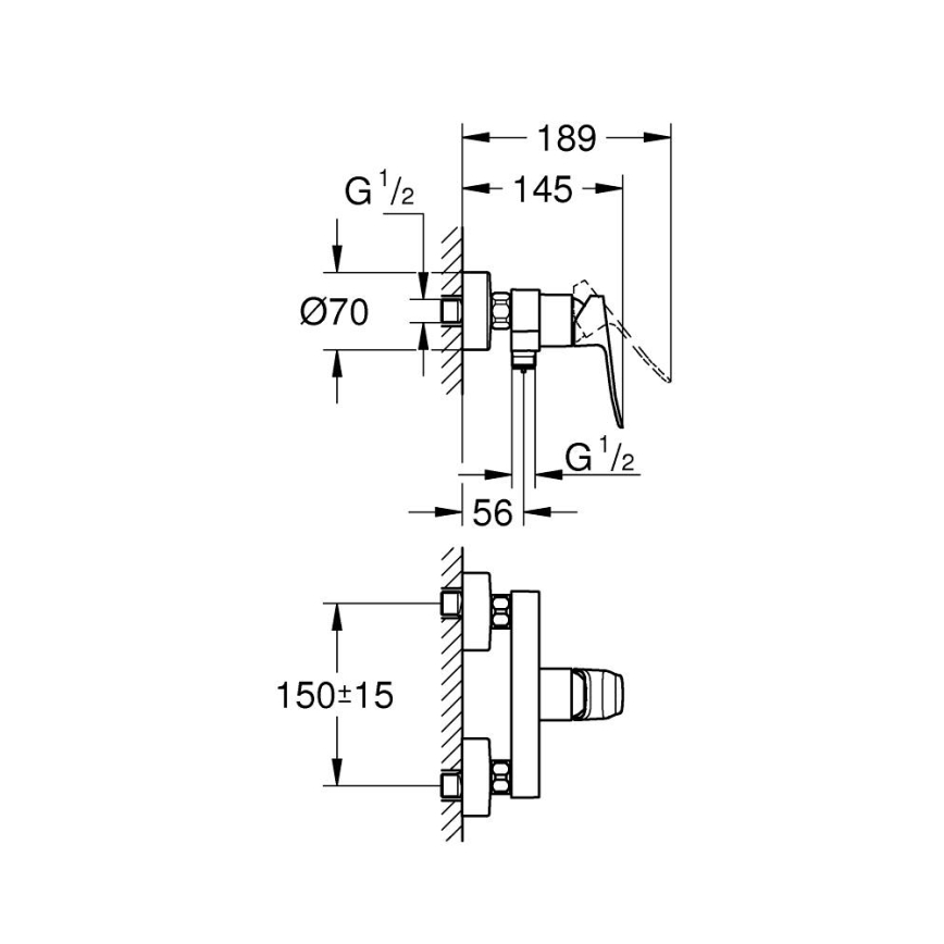 GROHE 1018740000 - Douchekraan DICE glanzend chroom
