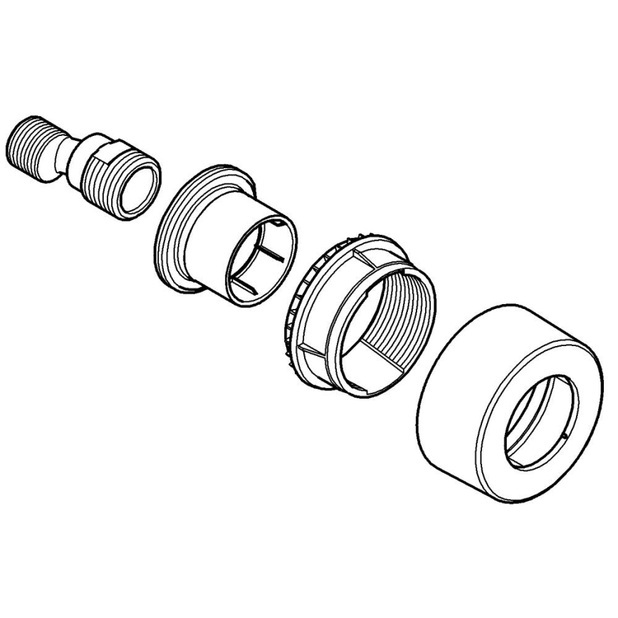 GROHE 12693000 - S-aansluiting 12” × 34” glanzend chroom