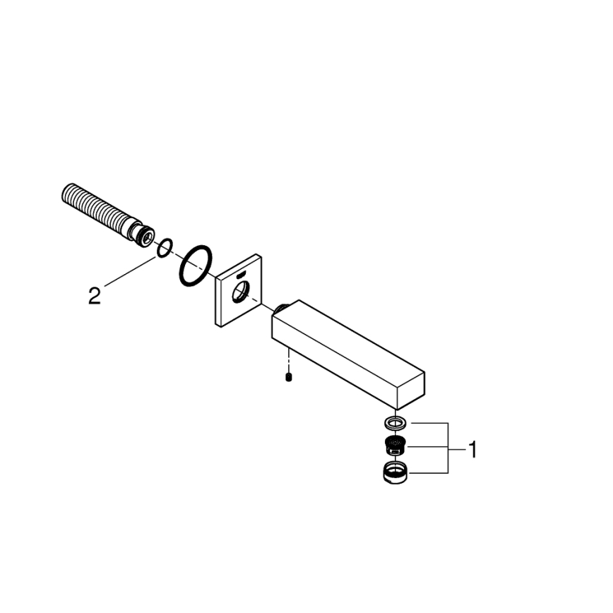 GROHE 13303000 - Badafvoer EUROCUBE 170 mm glanzend chroom