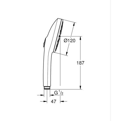 GROHE 134863GN00 - Handdouche VITALIO JOY+ 120 mm, geborsteld goud