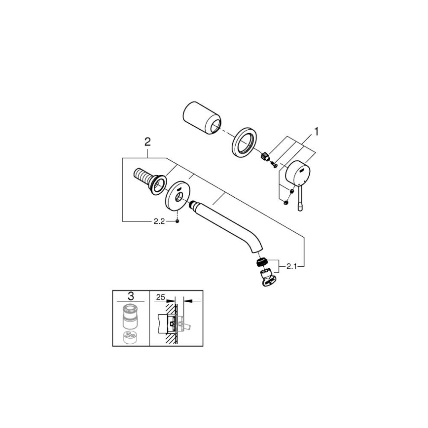 GROHE 19408DL1 - Twee-gats wastafelmengkraan ESSENCE 183 mm brons