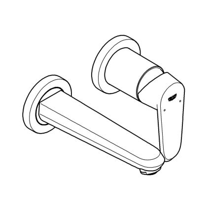GROHE 19573002 - Wastafelmengkraan 2-gats EURODISC COSMOPOLITAN 11x17 cm chroom