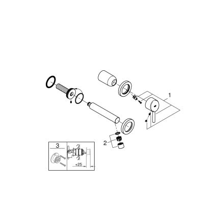 GROHE 19575001 - 2-gats wastafelmengkraan CONCETTO 147 mm glanzend chroom
