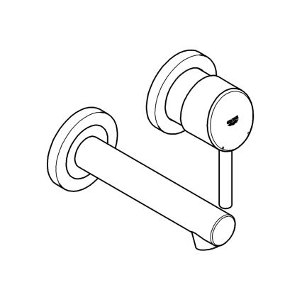 GROHE 19575001 - 2-gats wastafelmengkraan CONCETTO 147 mm glanzend chroom