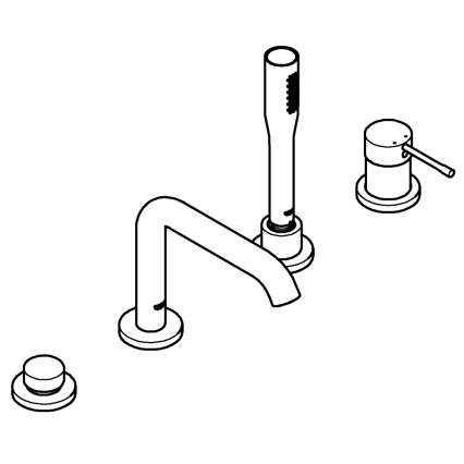 GROHE 19578001 - Viergats badmengkraancombinatie ESSENCE 197 mm glanzend chroom