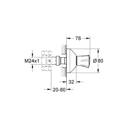 GROHE 19809001 - Bovenstuk voor inbouwventiel COSTA L, glanzend chroom