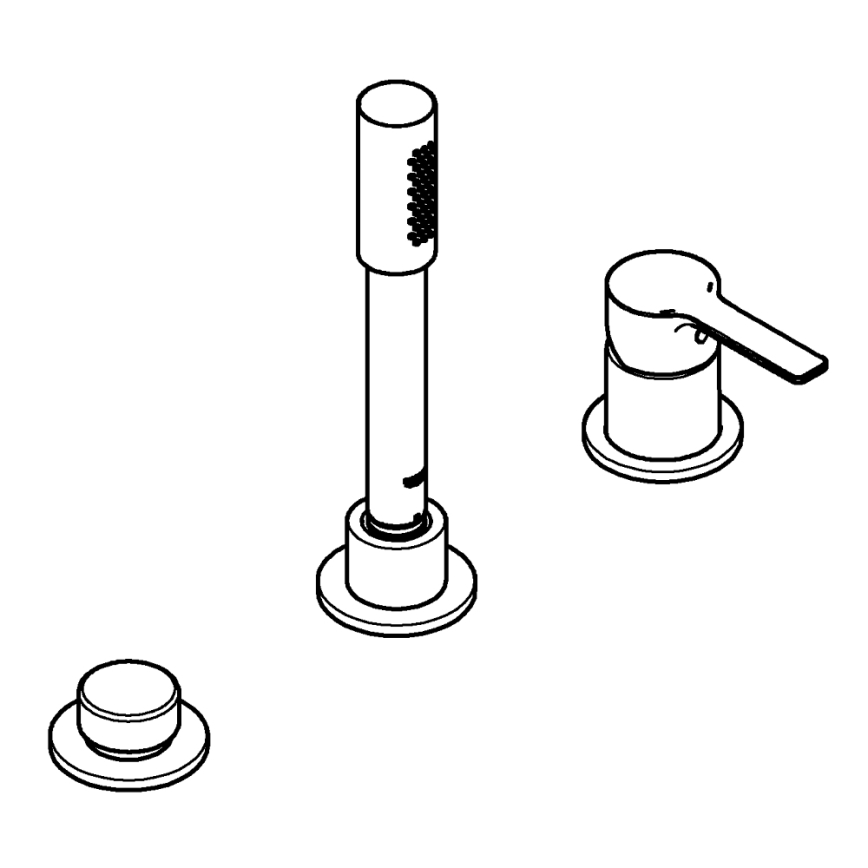 GROHE 19965001 - 3-gats badmengkraan LINEARE glanzend chroom