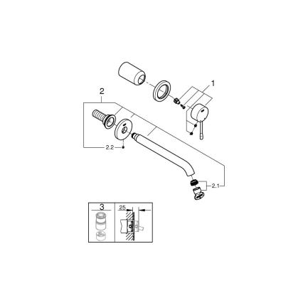 GROHE 19967001 - Wastafelmengkraan ESSENCE 110 mm glanzend chroom