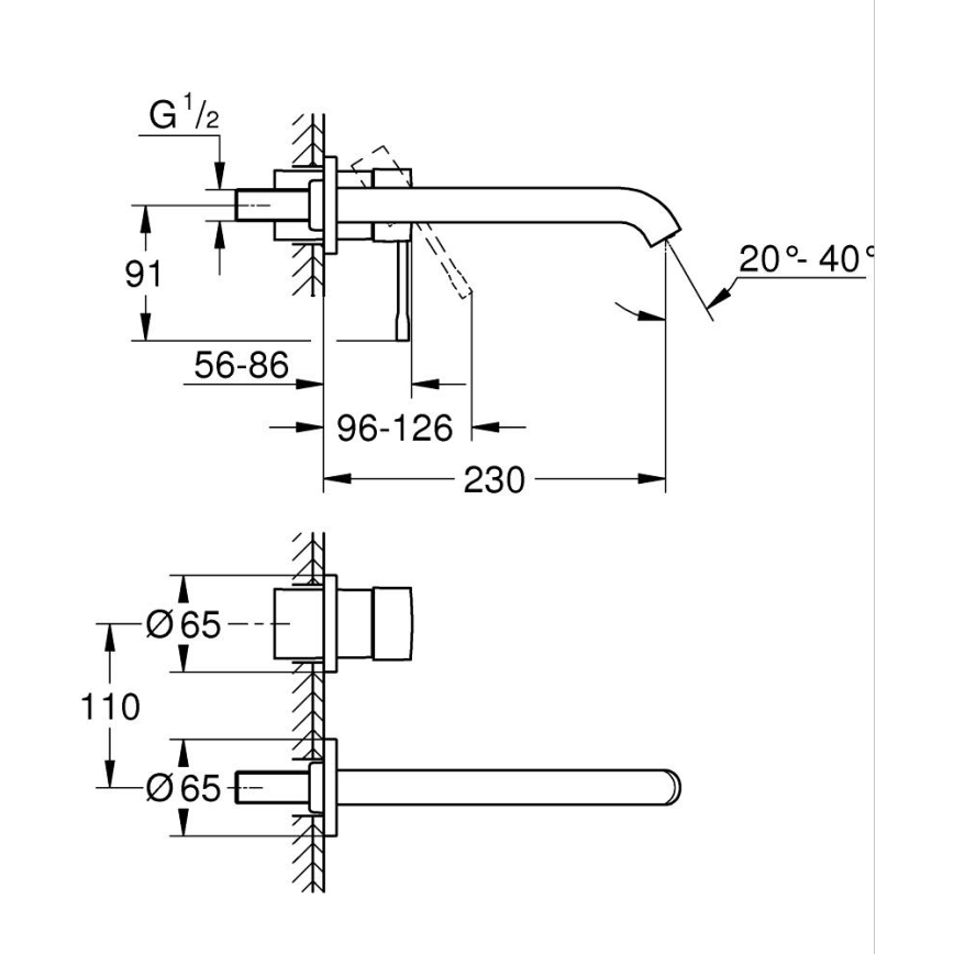 GROHE 19967001 - Wastafelmengkraan ESSENCE 110 mm glanzend chroom