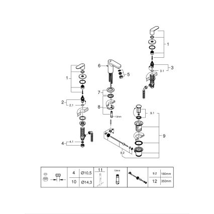 GROHE 20187000-3-gats wastafelmengkraan EUROSMART COSMOPOLITAN DN 15 chroom